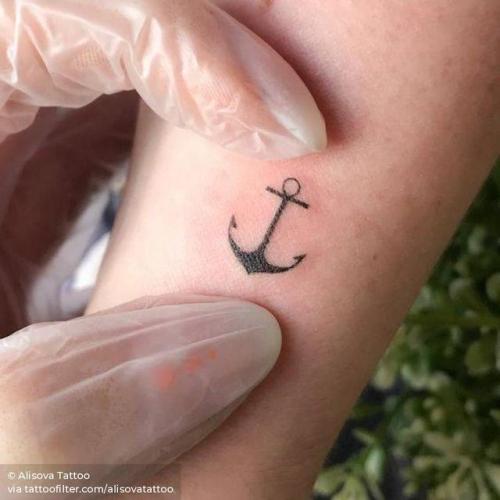 By Alisova Tattoo, done in Moscow. http://ttoo.co/p/29634 alisovatattoo;micro;nautical;travel;facebook;anchor;twitter;minimalist;inner forearm
