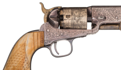 peashooter85:Colt Model 1851 Navy revolver with carved Mexican...