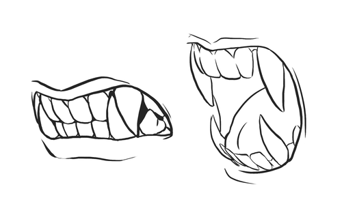 , how to draw sharp teeth and have them make sense:...