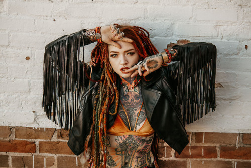 boho bohofasion boho style bohemian leather leatherjacket dreads dreadlocks tattoos