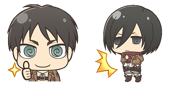 SNK 100% Focus: Shingeki no kyojin TRANSPARENT STICKERS Part I...