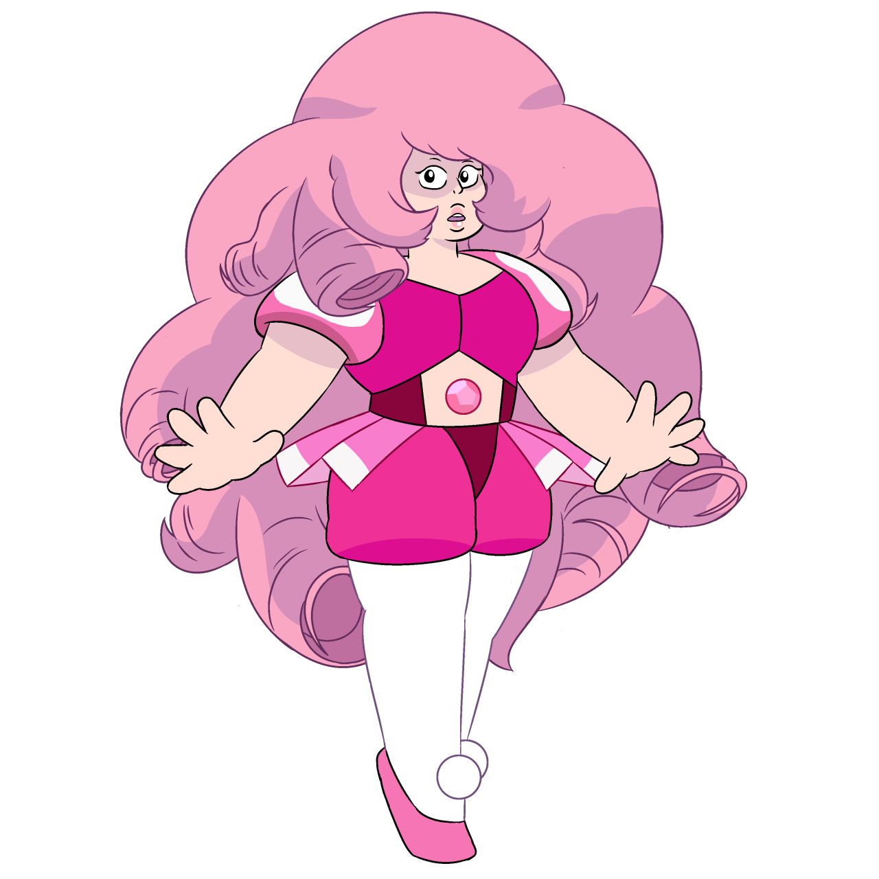 casualfictionwriterszine said: How would Rose look like in Pink Diamond's outfit? Answer: She would probably hate to be back in this outfit.