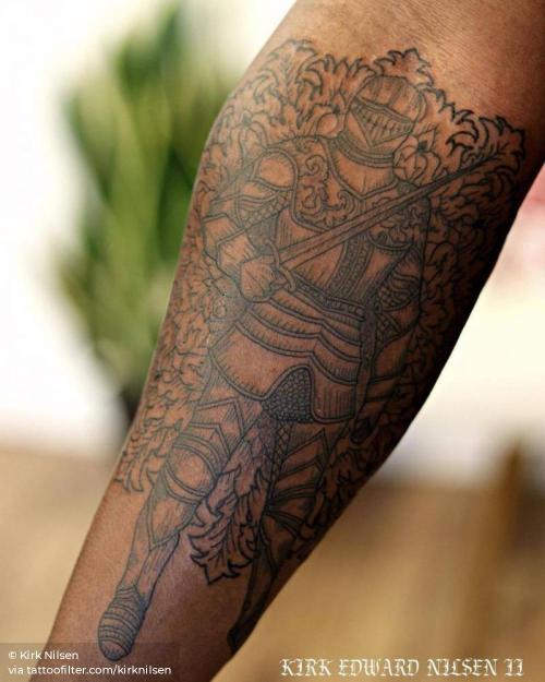 Tattoo ged With Big Engraving Facebook Inner Forearm Kirknilsen Knight Other On Dark Skin Twitter Warrior Inked App Com