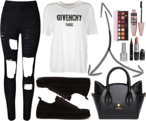 GIVENCHY van nynkeknoops met MaybellineGivenchy shirt / WithChic...