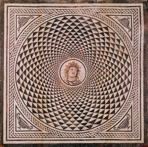 bonecastles:Mosaic Floor with Head of Medusa, Roman, about 115...