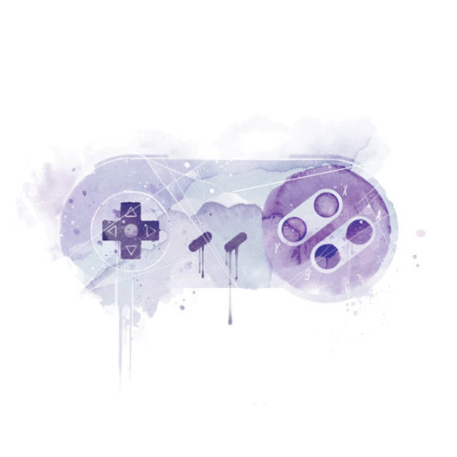 retrogamingblog:Nintendo Controller Watercolors made by Jeff...