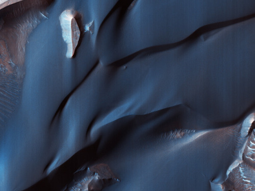 beautifulmars:The Velvety Blue Dunes of Melas ChasmaThis...