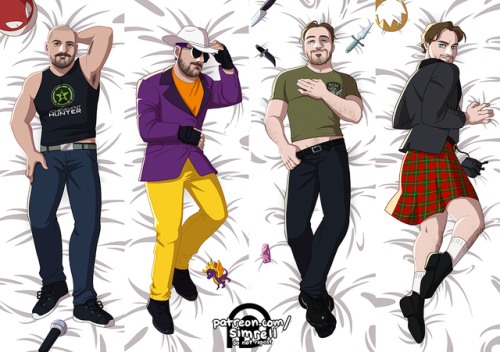 simrell:achievement hunter dakimakuras!!!!! i drew these a few...