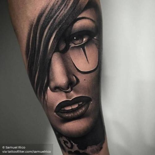By Samuel Rico, done at Blessed Art Tattoo by Samuel Rico,... black and grey;big;women;facebook;twitter;samuelrico;portrait;inner forearm;other