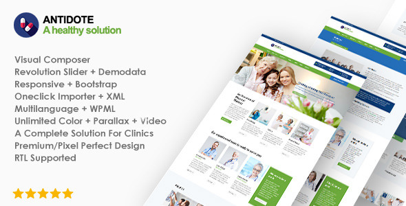 Antidote v1.2.3 – Health & Medical WordPress Theme Nulled
