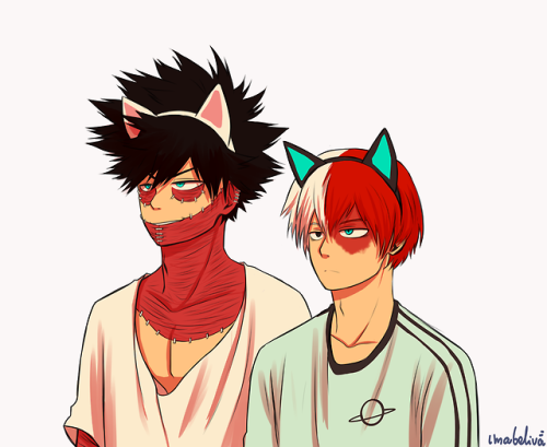 imabeliva:Two Todorokis with cat headbands.