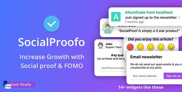 SocialProofo v1.7.1 - 14+ Social Proof & FOMO Notifications Nulled