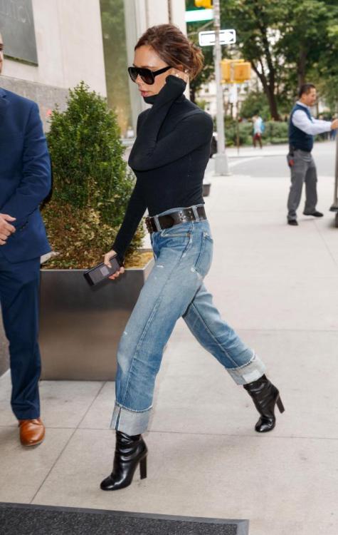 Victoria Beckham boots and jeans