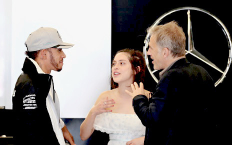 ohmychristophwaltz:Lewis Hamilton, Rosa Salazar and...