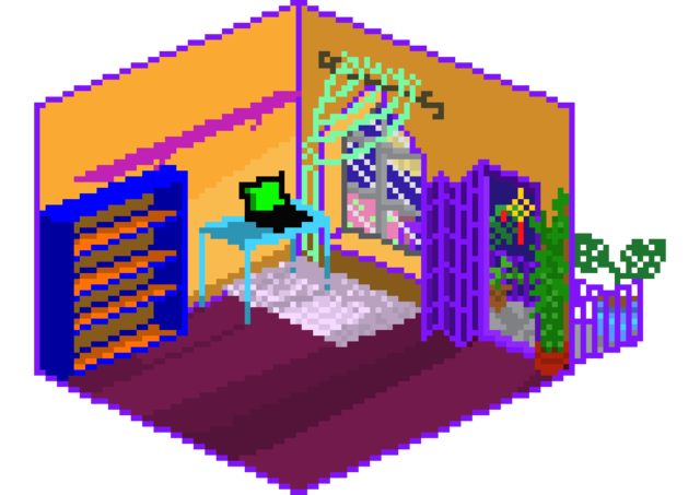 w o o i m a k e a r t — progress on pixel room! (made with...