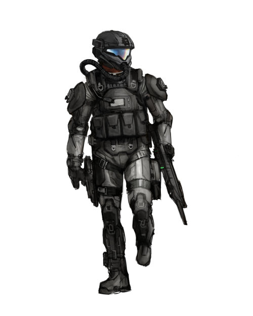 haloconceptart:Halo 3 concept art for the ODST.  By Isaac...