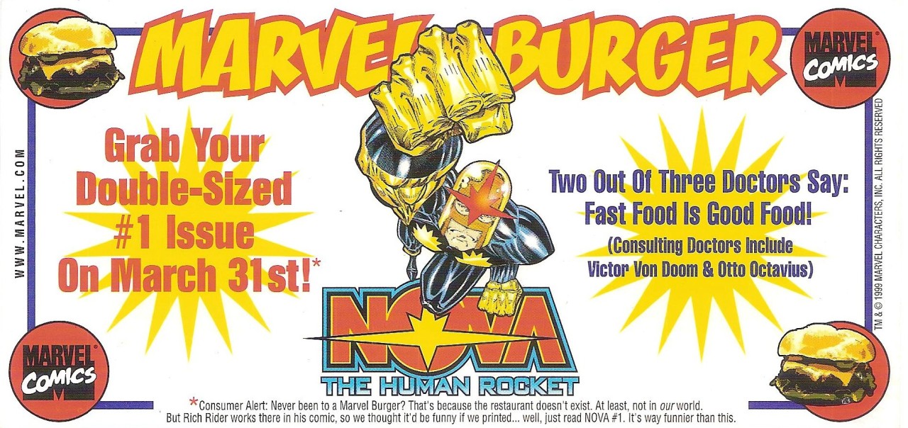 NOVA Marvel Burger Coupon 1999
