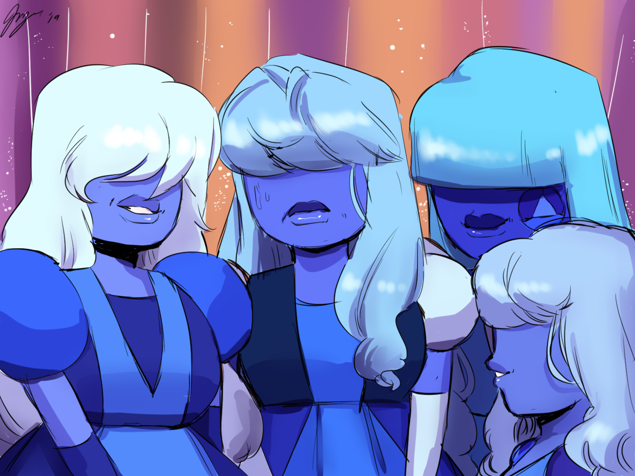 I drew this out of my ass BECAUSE I WAS so excited to draw thEMM Tell me the sapphire gossip