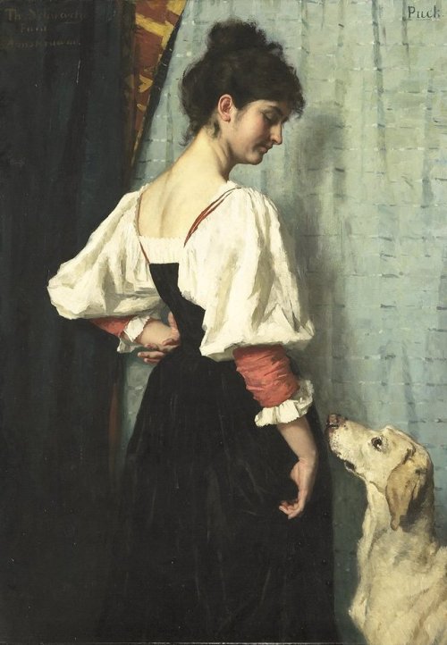 wonderwarhol:Young Italian Woman with a Dog Called Puck, by...