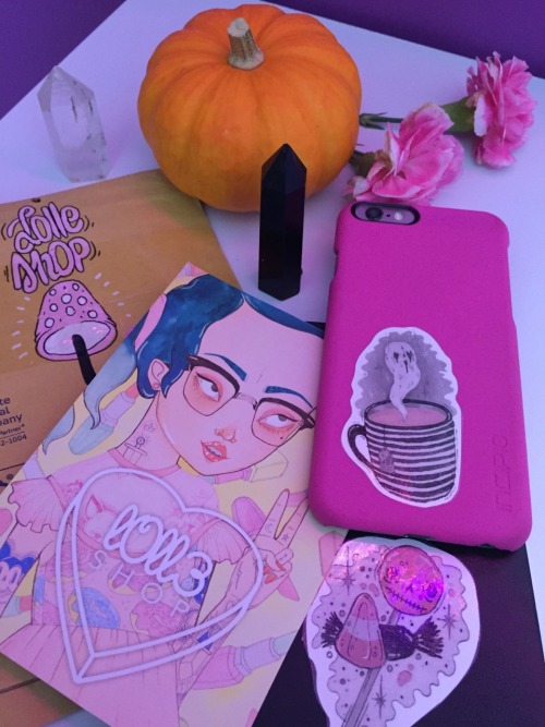 loll3art loll3 autumn creepy cute spooky pink pumpking flowers crystals