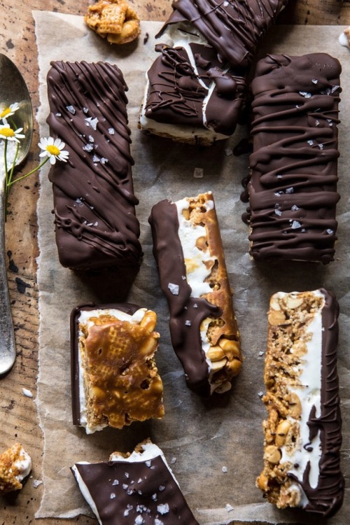 royal-food:Chocolate Caramel Crunch Ice Cream Bars