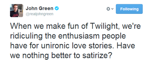 edwardcullenbella:John Green being fucking awesome