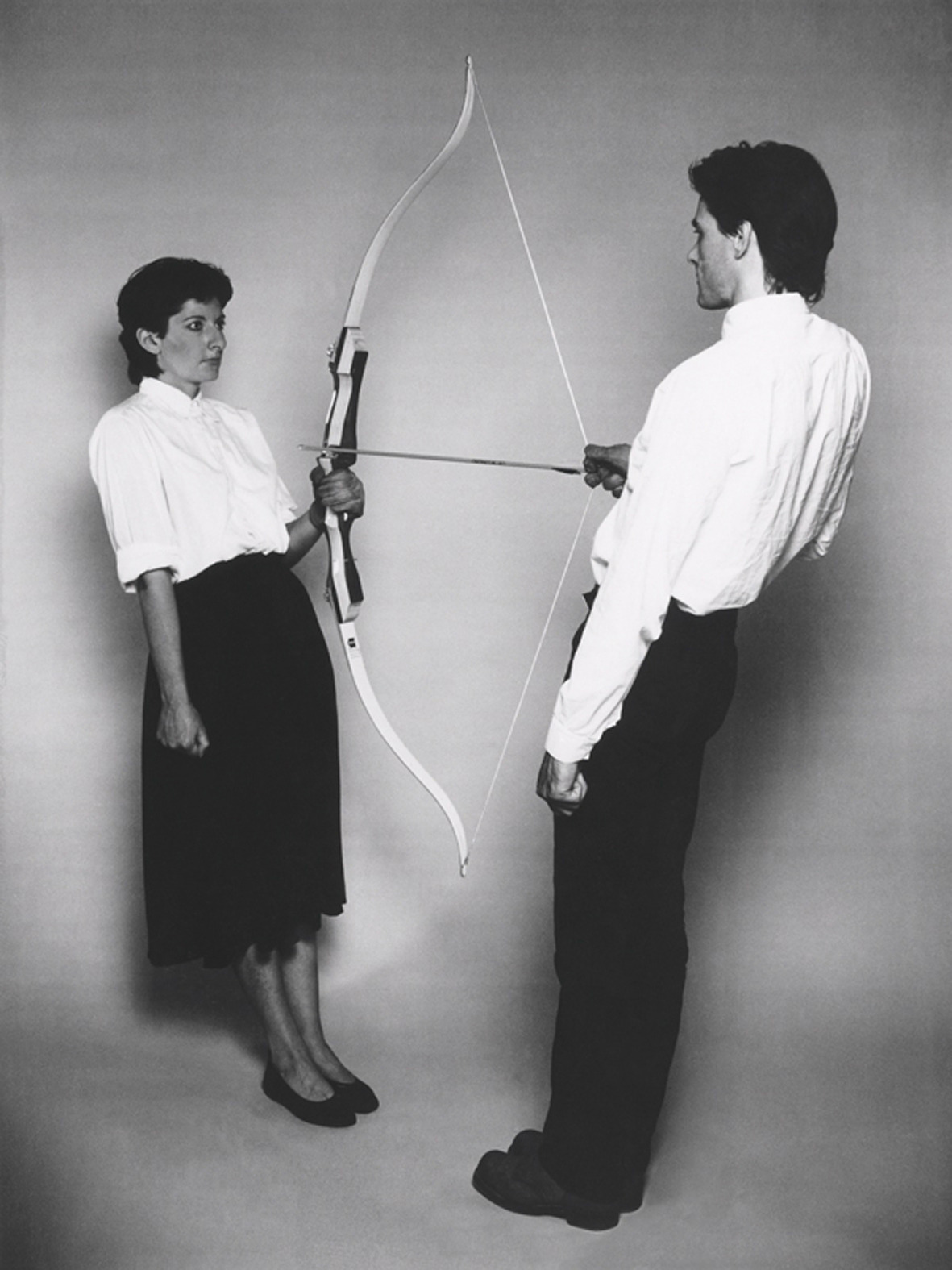 tremendousandsonorouswords:
“Marina Abramović and Ulay, Rest Energy, 1980
““[…] we actually held an arrow on the weight of our bodies, and the arrow is pointed right into my heart. We had two small microphones near our hearts, so we could hear our...