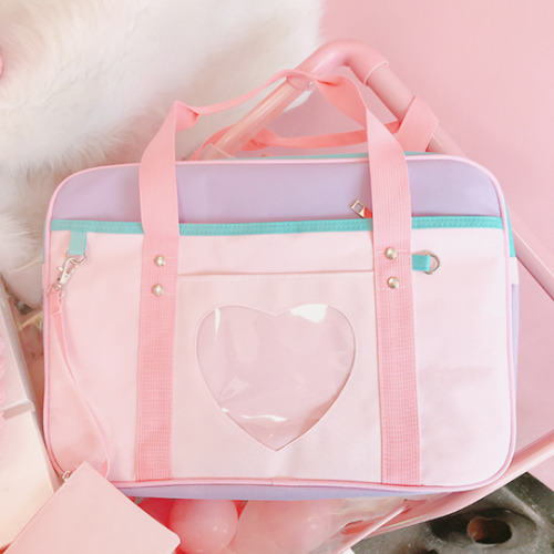 ari-kanon:Harajuku Cute Retro Heart Bag