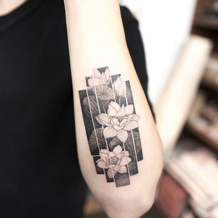 Little Tattoos — Lotus flowers on the forearm. Tattoo