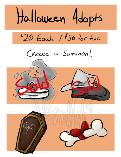 vsmolart:Spooky Halloween Adoptables!Here we go, ladies and...