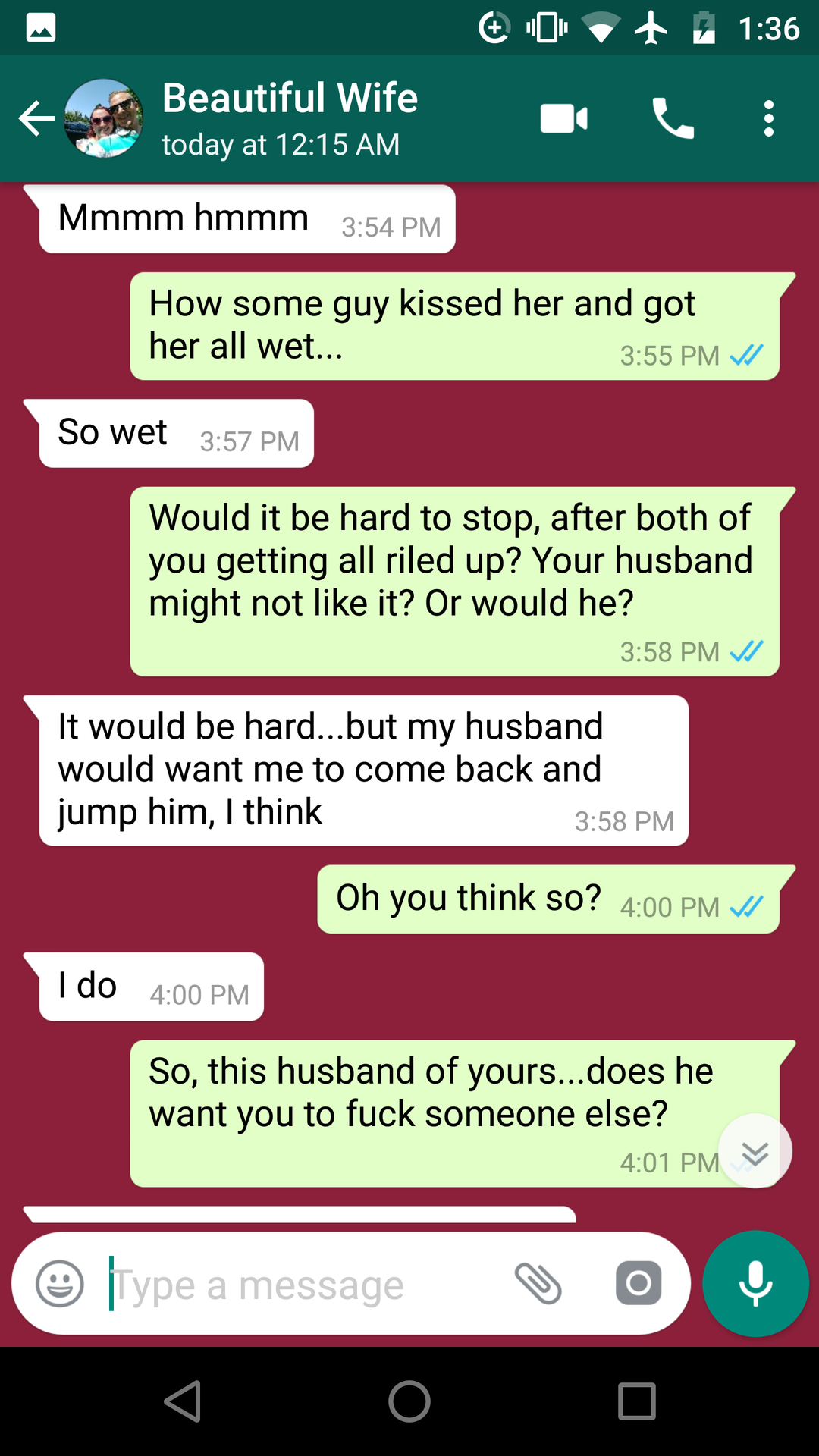 hotwife texts to husband