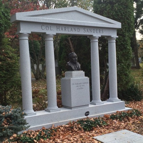 No PETA protestors at the Colonel’s gravesite today. Bust...