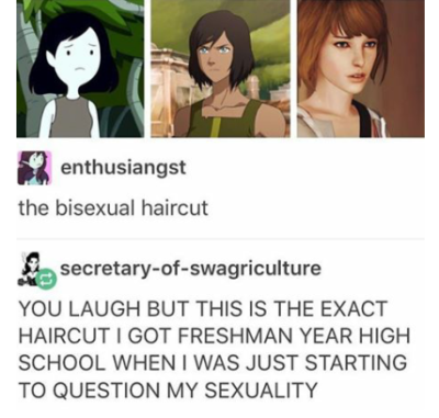 bisexual haircut tumblr post