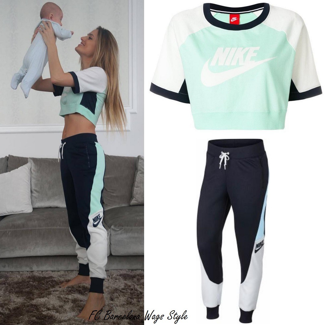 nike color block crop top