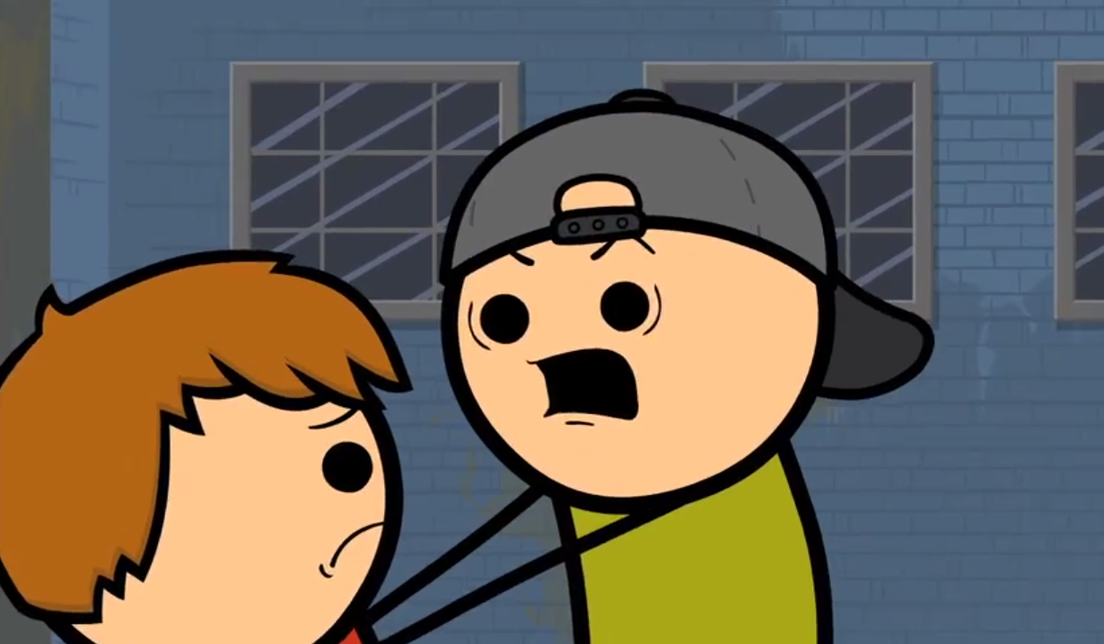 Cyanide & Happiness — The Purple Shirted Eyestabber is back, and not a...