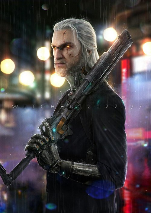 kyberpank:The Witcher 2077 fanart by Johnson Ting