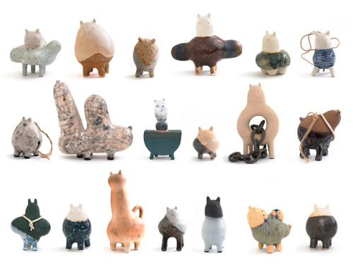 kozyndan:38 of the 140+ new bunny primitive sculptures Kozy...