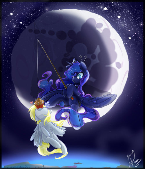 mlpfim-fanart:Lunar 1: Crescent Moon by Pomnoi