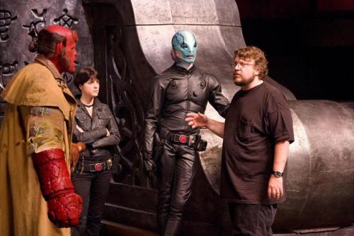 Guillermo del Toro gives direction on the set of Hellboy II:...