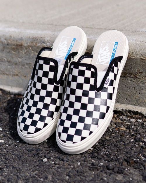 vans leather checkerboard mule sf
