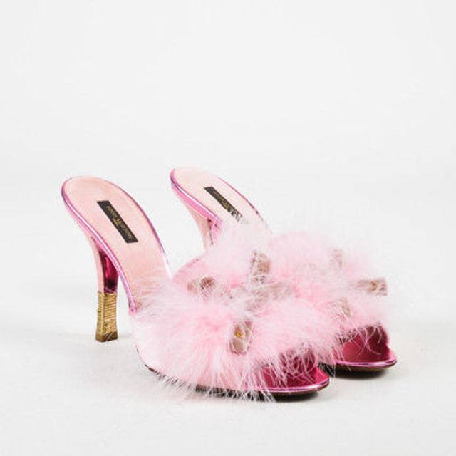 BoujettoBrat — Louis Vuitton pink marabou heels