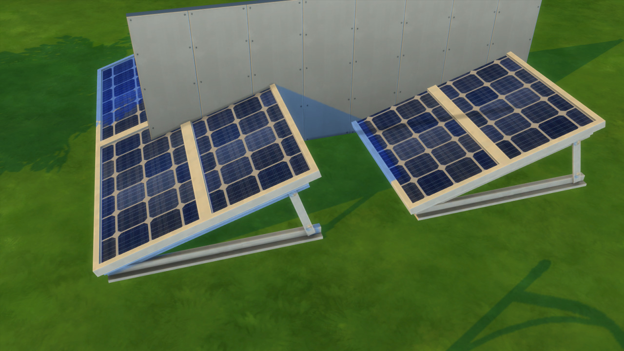 shows 2 solar panels, one with the wall shadow showing through the solar panel