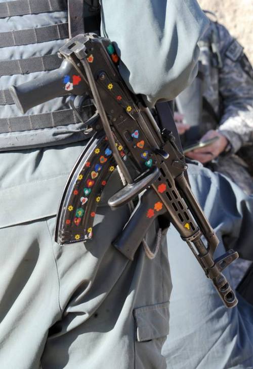 pattern-53-enfield:Afghan National Policeman with his decorated...