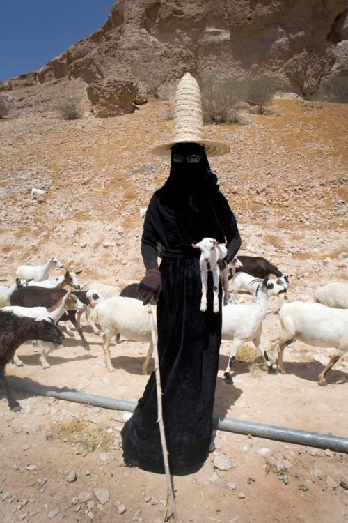 Hadramaut, Yemen, Goat Herder, photographer unknown