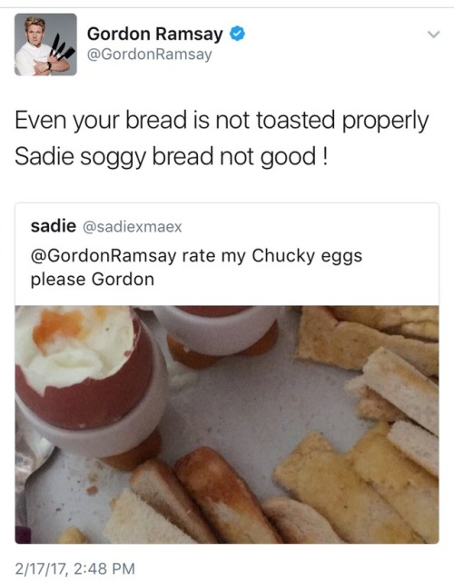 cirque-du-flippidido:weavemama:GORDON RAMSEY’S TWITTER...