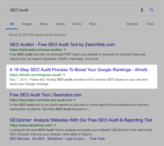 SEO Audit SERPs with Ahrefs highlight SEO Audit SERPs with Ahrefs highlight