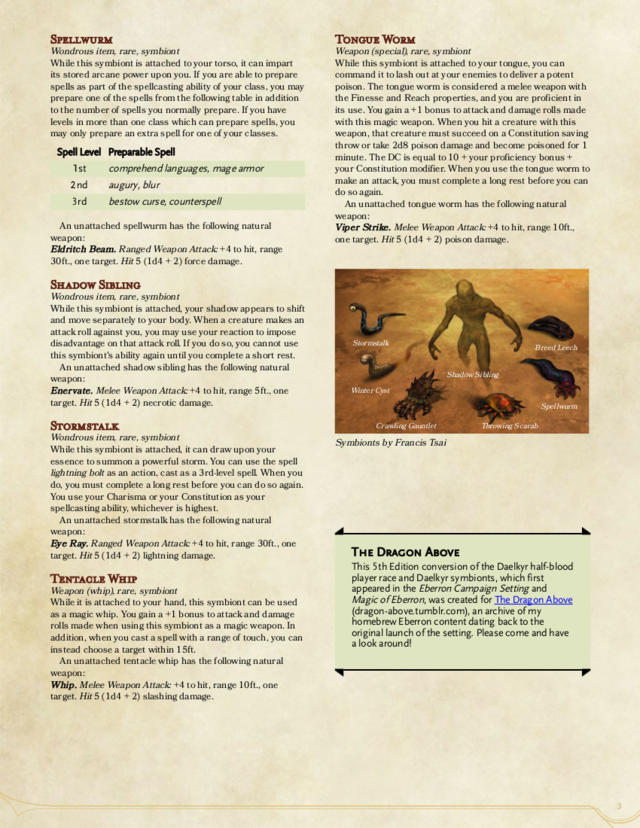 The Dragon Above — Daelkyr Half-Blood, 5th Edition A 5th Edition...