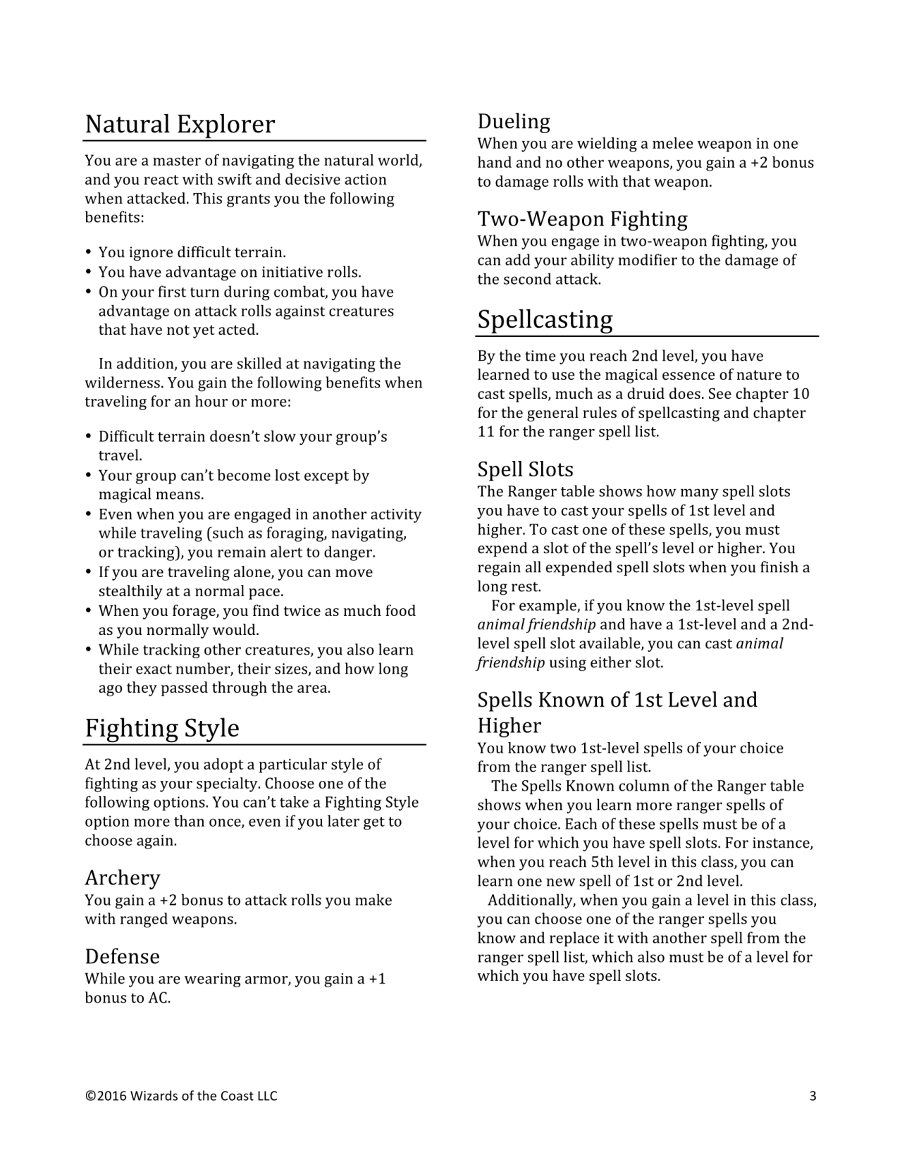 DnD 5e Homebrew — Unearthed Arcana Revised Ranger