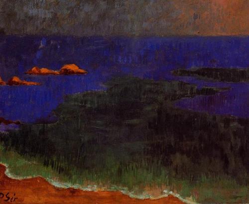 artist-serusier:The Seat at Poldu Sunset, Paul SerusierMedium:...