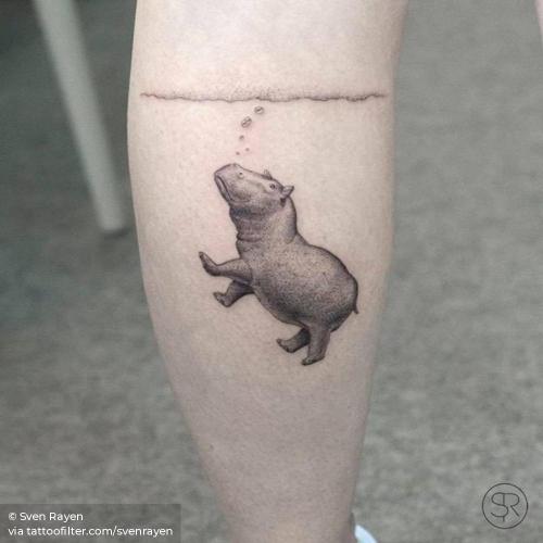 Vector Tribal Hippo Illustration Tattoo Stamp Stock Vector (Royalty Free)  250731406 | Shutterstock